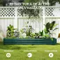 Jardinera Exterior Grande Rectangular de Acero Galvanizado Huerto Urbano con Base Abierta 240x60x30 cm Verde