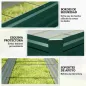 Jardinera Exterior Grande Rectangular de Acero Galvanizado Huerto Urbano con Base Abierta 240x60x30 cm Verde