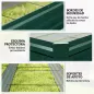 Jardinera Exterior Grande Rectangular de Acero Galvanizado Huerto Urbano con Base Abierta 240x60x30 cm Verde