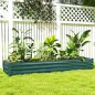 Jardinera Exterior Grande Rectangular de Acero Galvanizado Huerto Urbano con Base Abierta 240x60x30 cm Verde