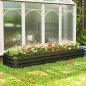 Jardinera Exterior Grande Rectangular de Acero Galvanizado Huerto Urbano con Base Abierta 240x60x30 cm Gris Oscuro