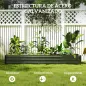 Jardinera Exterior Grande Rectangular de Acero Galvanizado Huerto Urbano con Base Abierta 240x60x30 cm Gris Oscuro