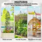 Juego de 2 Obeliscos de Jardín de Acero 1,74 m Enrejados para Plantas Trepadoras Rosas para Exterior Patio Negro