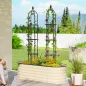 Juego de 2 Obeliscos de Jardín de Acero 1,74 m Enrejados para Plantas Trepadoras Rosas para Exterior Patio Negro
