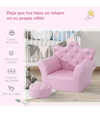 Sofá para Niños con Taburete