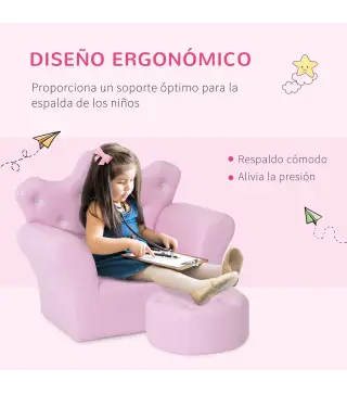 Sofá para Niños con Taburete