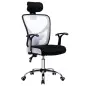 Silla de Escritorio Giratoria Silla de Oficina con Altura Ajustable Respaldo Reclinable Reposacabezas Regulable y Soporte Lumbar