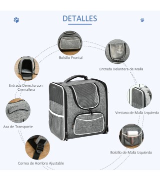 Transportín Mochila para Gatos