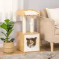 Árbol para Gatos de 2 Niveles con Cueva Cama Superior Postes Rascadores de Sisal Natural Cojines Lavables y Bola de Juguete 35x3