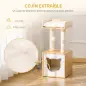 Árbol para Gatos de 2 Niveles con Cueva Cama Superior Postes Rascadores de Sisal Natural Cojines Lavables y Bola de Juguete 35x3