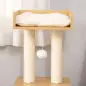 Árbol para Gatos de 2 Niveles con Cueva Cama Superior Postes Rascadores de Sisal Natural Cojines Lavables y Bola de Juguete 35x3