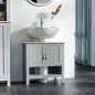 Armario para Debajo de Lavabo Compacto con 2 Puertas y Estante Interior Ajustable Mueble Auxiliar de Almacenamiento para Baño 60