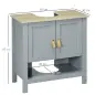 Armario para Debajo de Lavabo Compacto con 2 Puertas y Estante Interior Ajustable Mueble Auxiliar de Almacenamiento para Baño 60