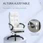Silla de Oficina Giratoria Silla de Escritorio Reclinable Silla de Estudio Tapizada de PU con Altura Ajustable Reposabrazos Repo