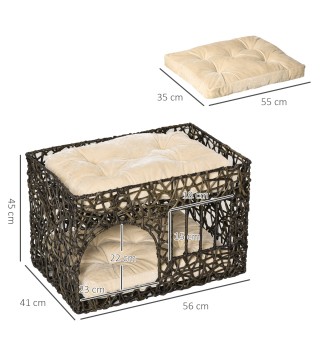 Cesta de Ratán para Gatos