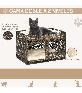 Cesta de Ratán para Gatos