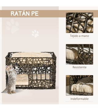 Cesta de Ratán para Gatos