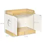 Casa para Gatos de Madera Mueble Arenero para Gatos 2 en 1 con Estante de Almacenaje Doble Puerta y Orificio de Entrada Lateral