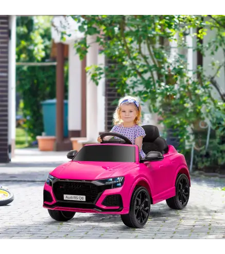 Coche Eléctrico Infantil +3 Años Licencia Audi RS Q8 con Batería 6V 2 Motores Mando a Distancia Música Bocina y Luces Velocidad