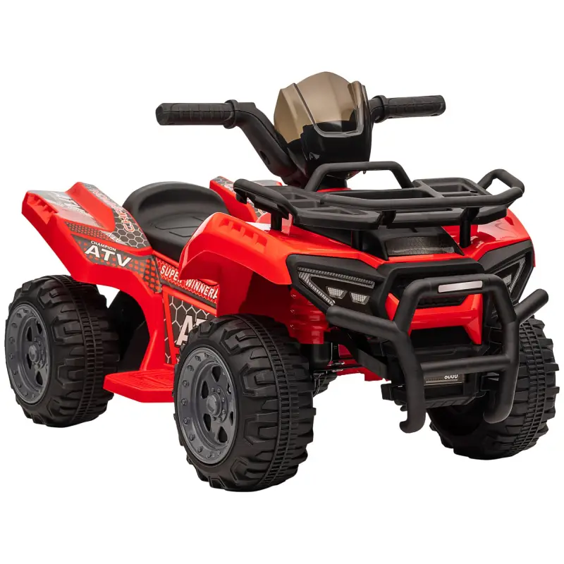 Quad Eléctrico Infantil para +18 Meses Vehículo Eléctrico a Batería 6V con Velocidad de 2 km/h 70x42x45 cm Rojo