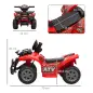 Quad Eléctrico Infantil para +18 Meses Vehículo Eléctrico a Batería 6V con Velocidad de 2 km/h 70x42x45 cm Rojo