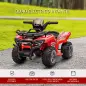 Quad Eléctrico Infantil para +18 Meses Vehículo Eléctrico a Batería 6V con Velocidad de 2 km/h 70x42x45 cm Rojo