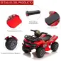 Quad Eléctrico Infantil para +18 Meses Vehículo Eléctrico a Batería 6V con Velocidad de 2 km/h 70x42x45 cm Rojo