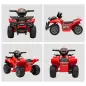 Quad Eléctrico Infantil para +18 Meses Vehículo Eléctrico a Batería 6V con Velocidad de 2 km/h 70x42x45 cm Rojo