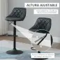 Conjunto de 2 Taburetes de Bar Giratorios con Altura Regulable Sillas Altas Modernas de Comedor con Base Redonda y Reposapiés 46