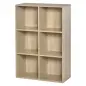 Librería de 3 Niveles, Estantería para Libros con 6 Cubos de Almacenaje, para Sala de Estar, Dormitorio, Estudio, Oficina, 65,5x