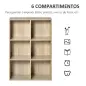 Librería de 3 Niveles, Estantería para Libros con 6 Cubos de Almacenaje, para Sala de Estar, Dormitorio, Estudio, Oficina, 65,5x