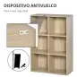 Librería de 3 Niveles, Estantería para Libros con 6 Cubos de Almacenaje, para Sala de Estar, Dormitorio, Estudio, Oficina, 65,5x