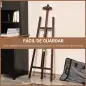 Caballete de Pintura de Madera con Ángulo Ajustable 75° Soporte Trípode y Pincel para Lienzos 51,5x71,5x134,5 cm Café
