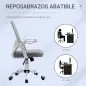 Silla de Oficina Ergonómica Silla de Malla con Altura Ajustable Reposabrazos Abatible Soporte Lumbar Transpirable para Adolescen