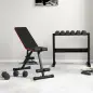 Banco de Pesas Plegable 2 en 1 Banco de Musculación de Acero con Altura Ajustable Respaldo Inclinable en 7 Posiciones para Entre