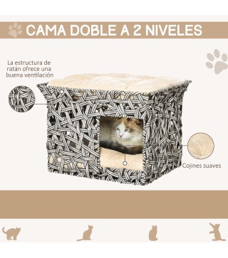Cesta de Ratán para Gatos