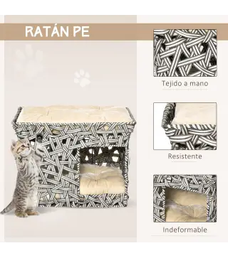 Cesta de Ratán para Gatos