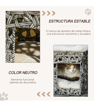 Cesta de Ratán para Gatos