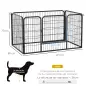 Parque para Mascotas Rectangular Jaula para Perros 4 Vallas de Metal con Puerta y Doble Cerradura Cerca de Entrenamiento 125x80x