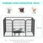 Parque para Mascotas Rectangular Jaula para Perros 4 Vallas de Metal con Puerta y Doble Cerradura Cerca de Entrenamiento 125x80x