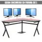 Mesa de Ordenador PC de Tabla de Madera Mesa Esquinera de Angulo para Oficina Dormitorio Hogar Escuela