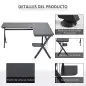 Mesa de Ordenador PC de Tabla de Madera Mesa Esquinera de Angulo para Oficina Dormitorio Hogar Escuela