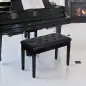 Taburete de Piano Banco de Teclado con Espacio de Almacenamiento Bajo del Asiento de Cuero Sintético 76x36x50 cm Negro