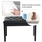 Taburete de Piano Banco de Teclado con Espacio de Almacenamiento Bajo del Asiento de Cuero Sintético 76x36x50 cm Negro