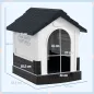 Caseta para Perros Mini para Exterior de Plástico con 3 Ventanas Base Elevada Techo Inclinado 64,5x57x66 cm Gris Oscuro