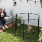 Parque para Perros de 6 Paneles de 100 cm de Altura con Puerta para Interior y Exterior Negro
