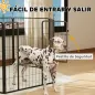 Parque para Perros de 6 Paneles de 100 cm de Altura con Puerta para Interior y Exterior Negro