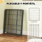 Parque para Perros de 6 Paneles de 100 cm de Altura con Puerta para Interior y Exterior Negro