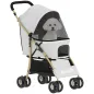 Carrito para Mascotas con 2 Puertas Ventana de Malla Cesta de Almacenamiento Cuerda de Seguridad 80x44,5x97 cm Gris Claro