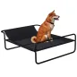 Cama Elevada para Perros Refrescante y Transpirable 106x81x33 cm Malla de Textilene Reposacabezas Inclinado Negro